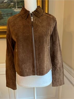 ZARA Brown Real Genuine Suede Leather Jacket